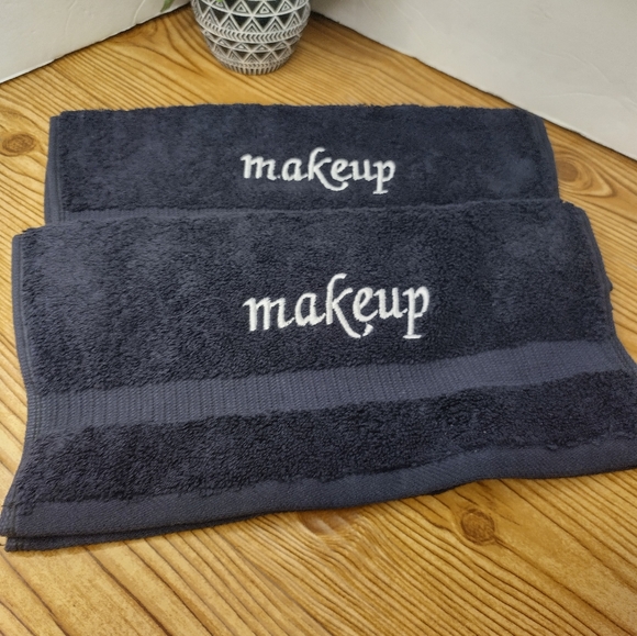 Premium Turkish Cotton Super Soft and Absorbent Makeup Washcloths Black Set 2 - Picture 2 of 5